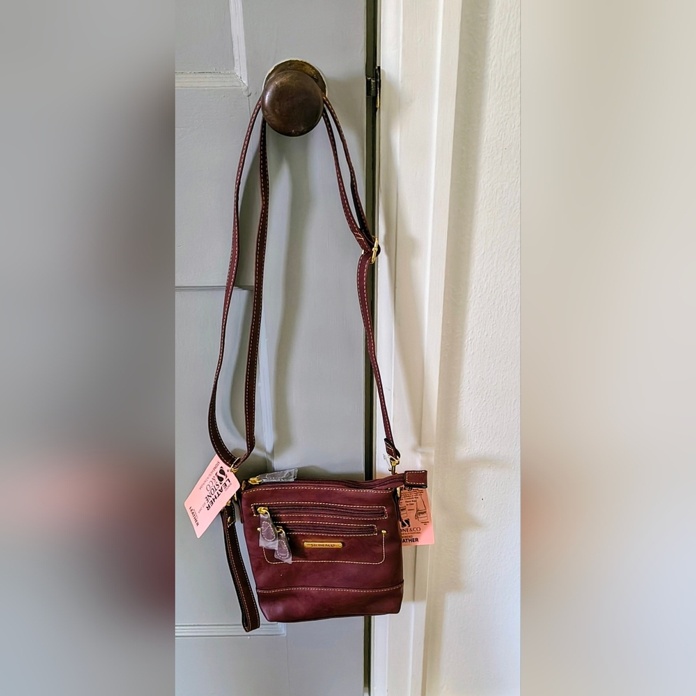 Brand New, never used, Brown Leather Crossbody Bag From Kohl's